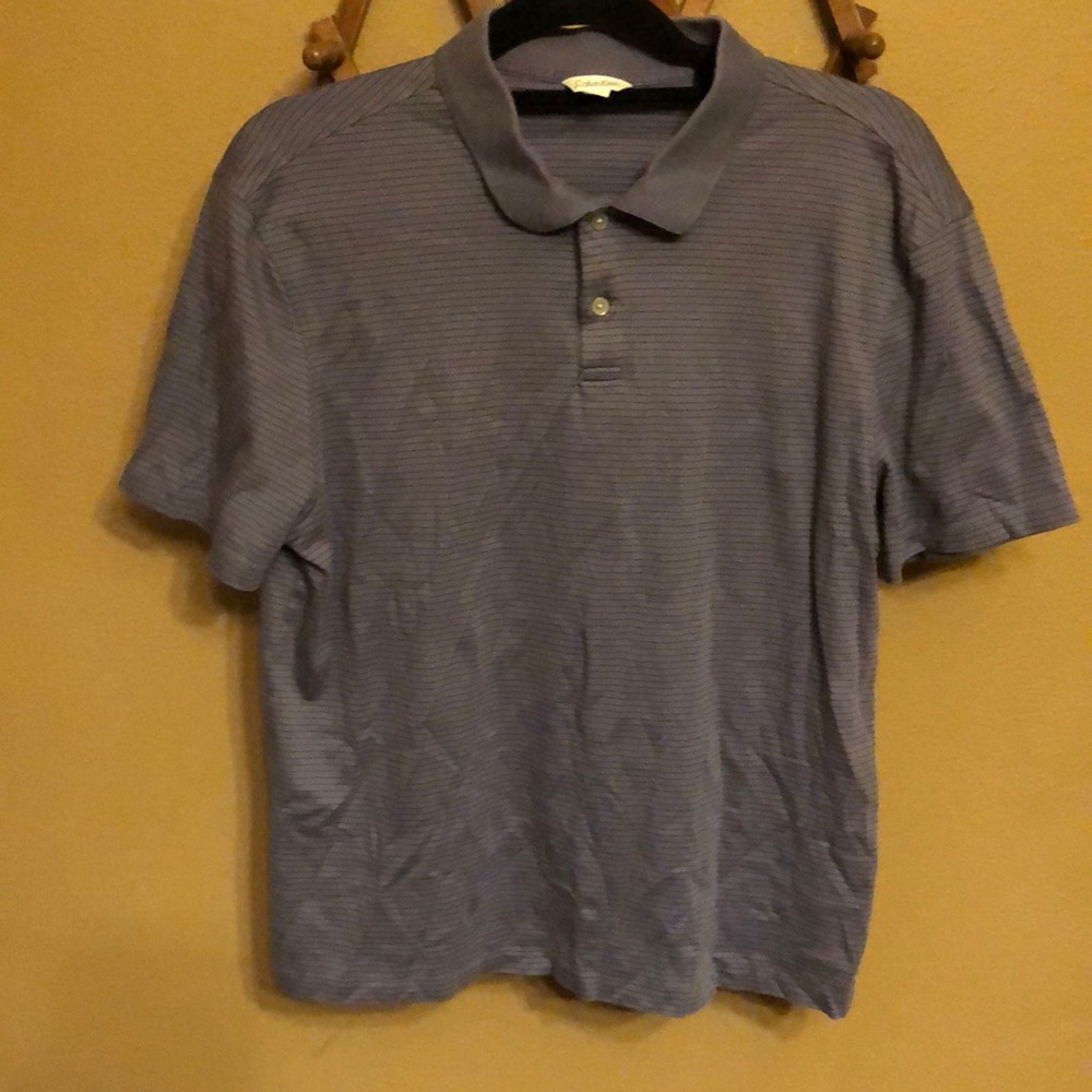 Calvin Klein Striped Purple Polo